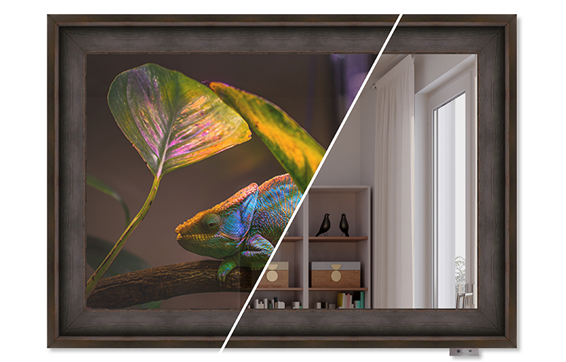 See the difference of our Decovue frame and mirror glass.